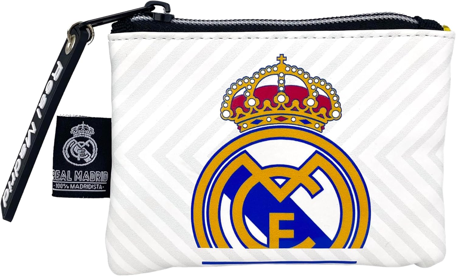 Porte-monnaie blanc Real Madrid avec poignée décorée