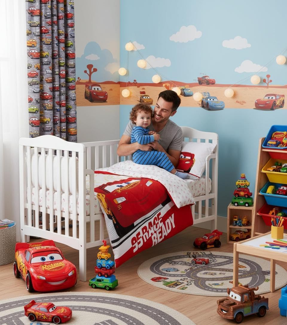 Parure de lit bébé Disney Cars Flash McQueen en 100 % coton – Image 4