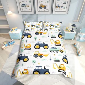 Parure de lit Cars blanc, jaune, vert avec 1 taie 80 x 80