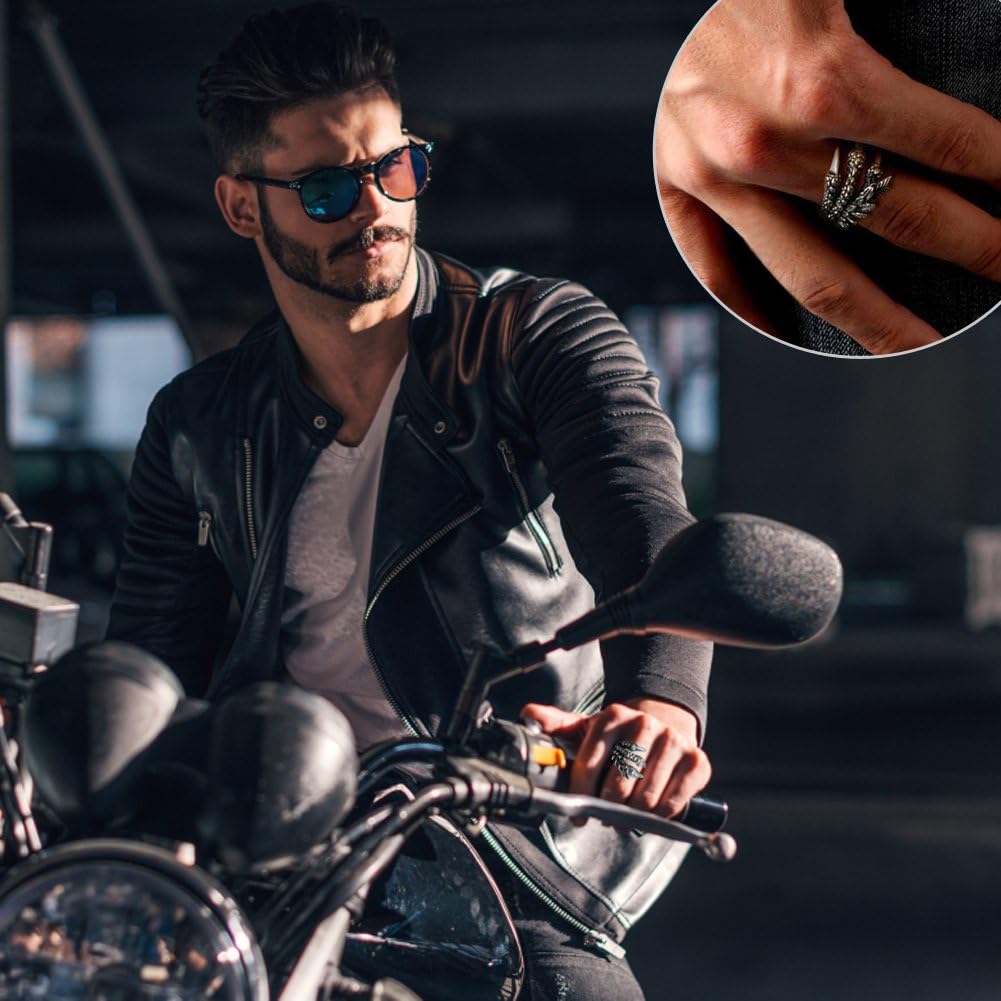 Bague ouverte Alondra Dragon à griffes pour homme – Image 5