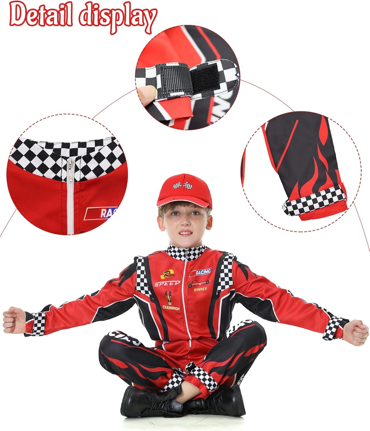 Déguisement Cars de pilote de course avec casquette enfant – Image 4