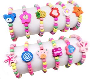 Bracelets d’amitié en perles pour filles, lot de 12 motifs variés