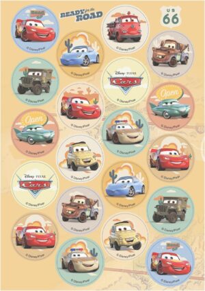 Mini-disques azyme Cars Disney-Pixar avec Lightning McQueen 3,4 cm