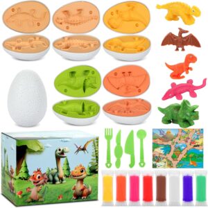 Kit pâte à modeler dinosaure 18 pièces avec œufs et outils