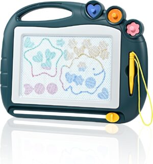 Tableau de dessin magnétique effaçable 4 couleurs avec 3 tampons et 1 stylo