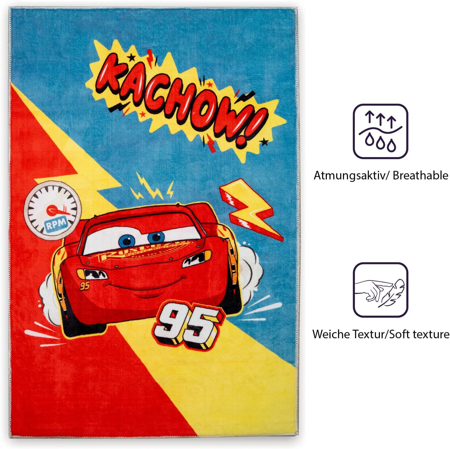 Tapis de jeu Cars Disney lavable en machine 80 x 120 cm – Image 7