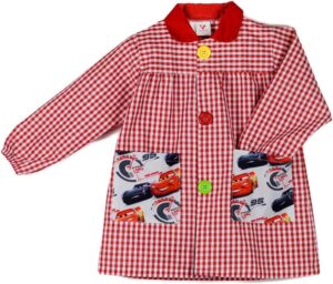 Tablier de garderie Cars rouge pour fille