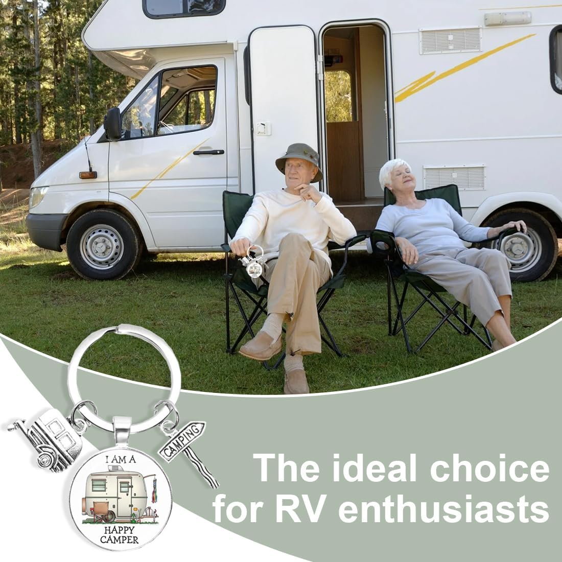 Porte-clés camping-car personnalisable avec charms et prénom – Image 4