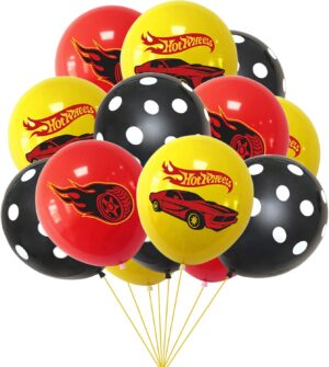 Ballons Cars motif voiture de course en latex biodégradable, lot de 15