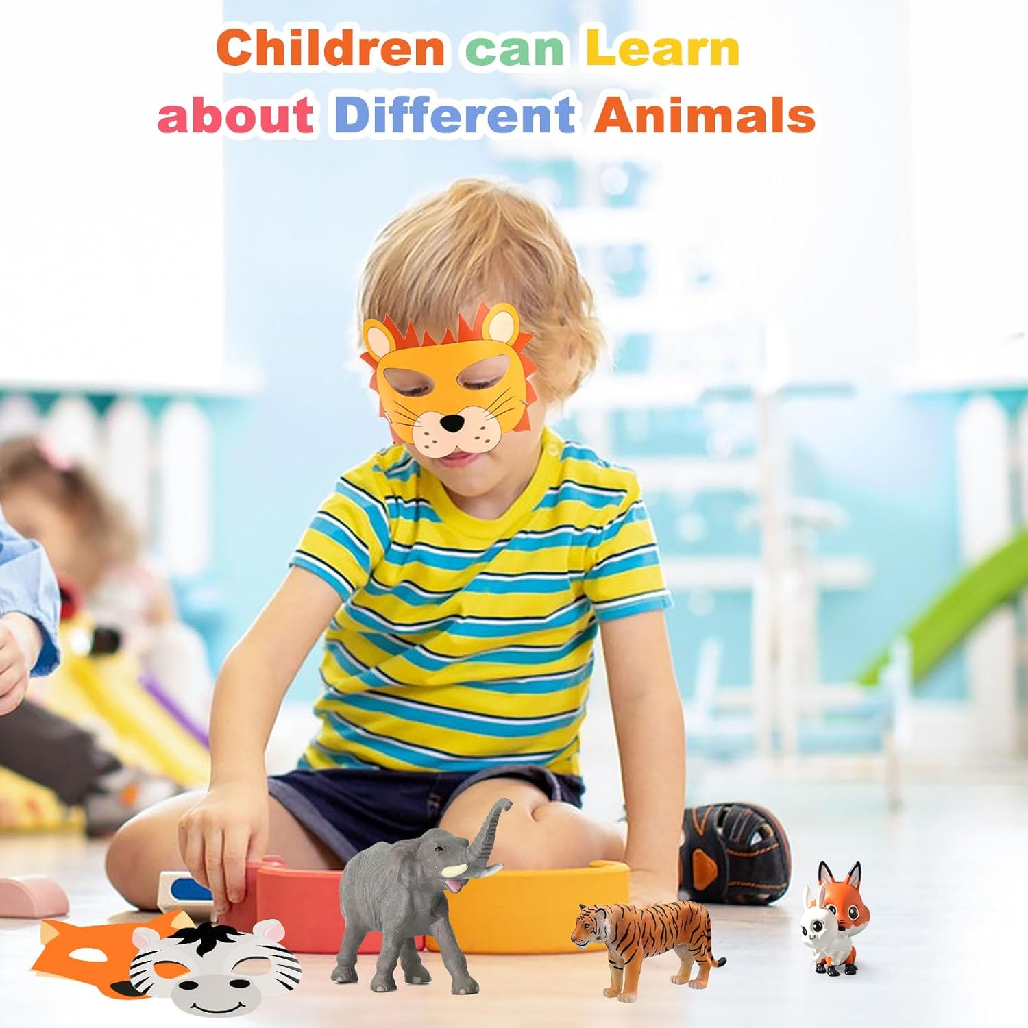 Lot de 15 masques d'animal Talifoca en papier blanc pour anniversaire – Image 4
