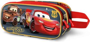 Trousse Disney Cars 3 rouge à double compartiment 10 x 22 cm