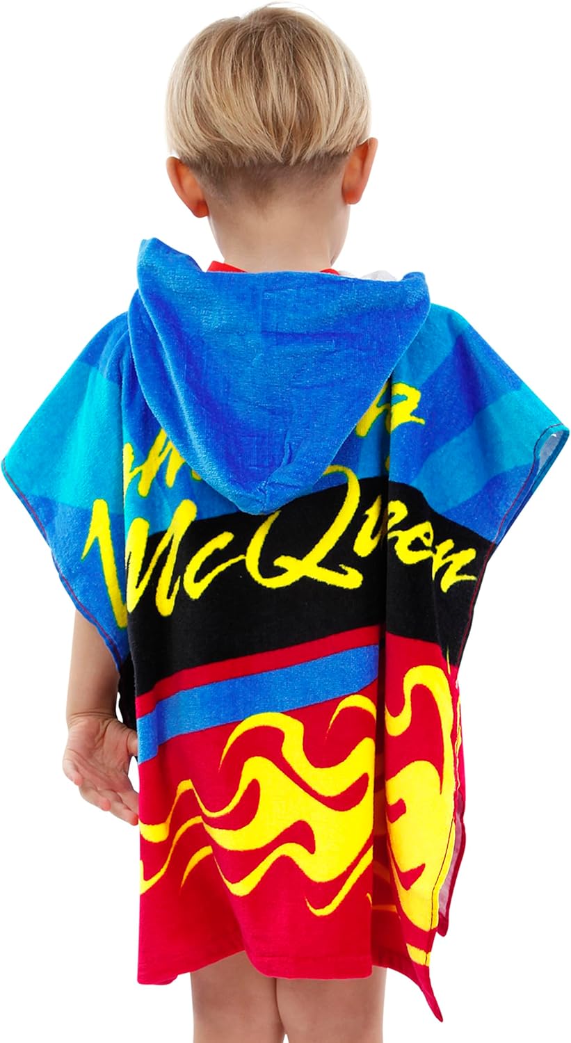 Poncho-serviette Disney Cars rouge à capuche Lightning McQueen 95 – Image 8