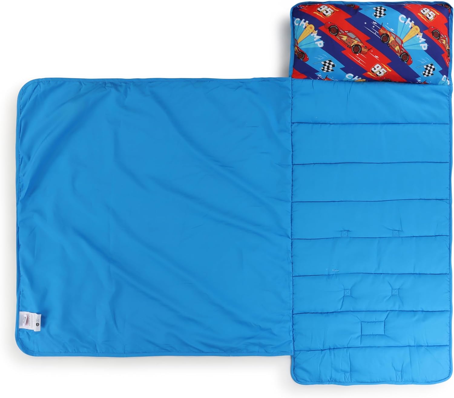 Tapis de sieste enfant Disney Pixar Cars bleu avec oreiller intégré – Image 3