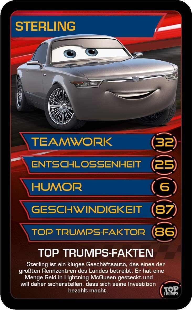 Jeu de cartes Top Trumps Disney Cars 3, 30 cartes – Image 6