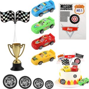 Décorations Cars pour gâteau d'anniversaire thème course, 20 pièces