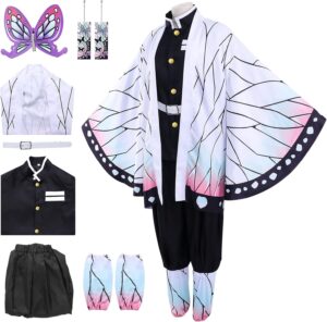Costume cosplay Anime Kochou Shinobu avec cape et accessoires