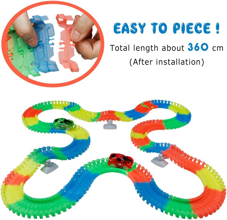 Circuit Cars flexible 240 pièces avec 2 voitures LED – Image 2