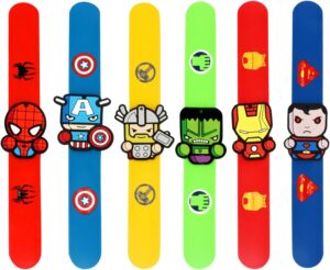 Lot de 6 bracelets en silicone style Héros pour enfants