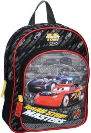 Sac à dos enfant Cars noir 30 cm avec bretelles réglables