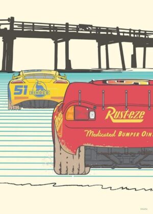 Affiche Disney Cars Strengthen Together avec Lightning McQueen et Cruz Ramirez 50 x 70 cm