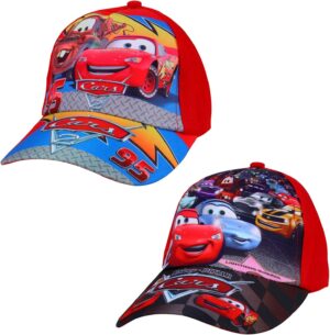 Lot de 2 casquettes baseball Cars Lightning réglables pour enfant