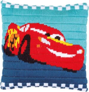 Kit coussin Disney Cars en canevas imprimé au point lancé