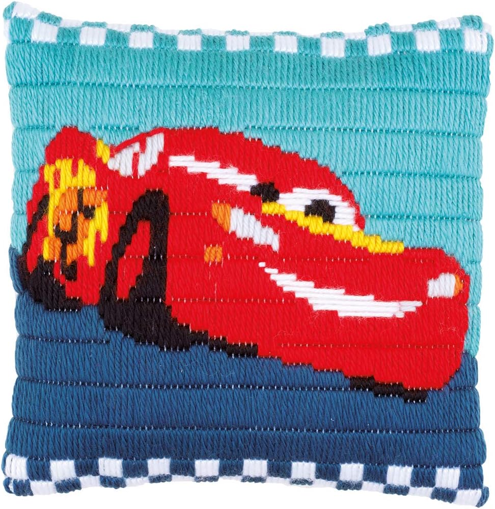 Kit coussin Disney Cars en canevas imprimé au point lancé