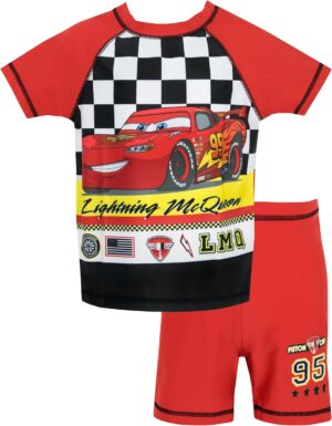 Maillot de bain 2 pièces Disney Cars Lightning McQueen pour garçon
