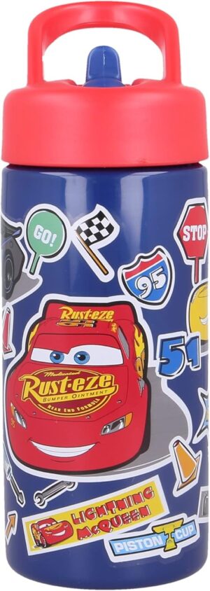 Gourde Cars 410 avec paille et poignée intégrée