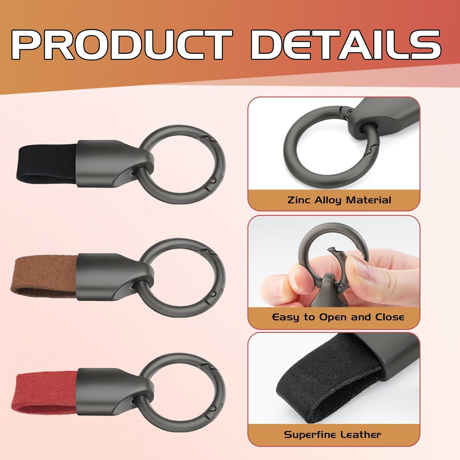 Porte-clés Cars lot de 3 en cuir et acier inoxydable – Image 3
