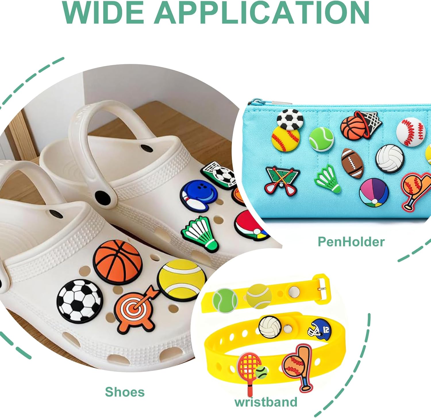 Lot de 23 pins PVC colorés pour chaussures à trous enfant – Image 5