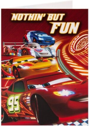 Carte d'anniversaire Disney Cars avec Lightning McQueen Nothin' But Fun