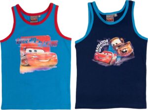 Lot de 2 débardeurs Disney Cars Lightning McQueen bleu