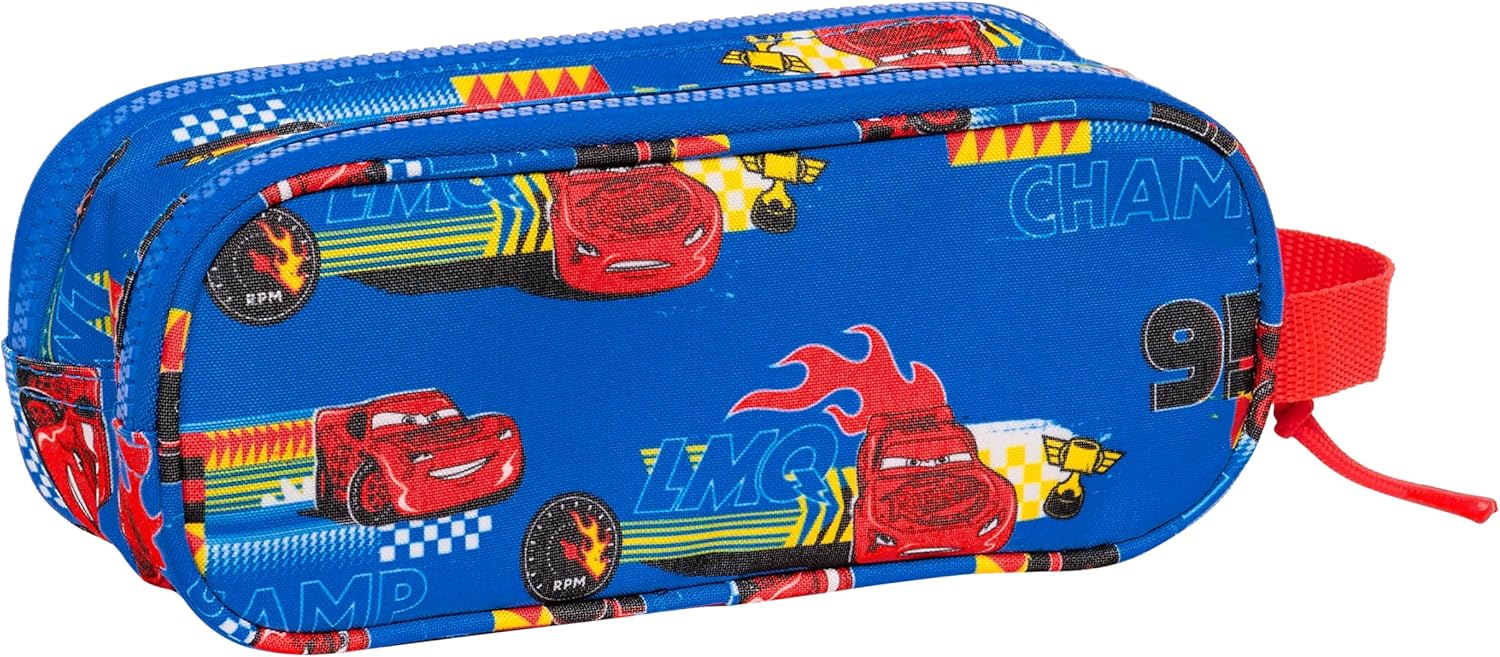 Trousse double Cars Race Ready en polyester bleu électrique – Image 2