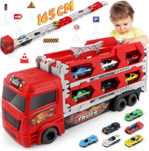 Camion transporteur pliable Cars double couche avec 6 voitures en alliage