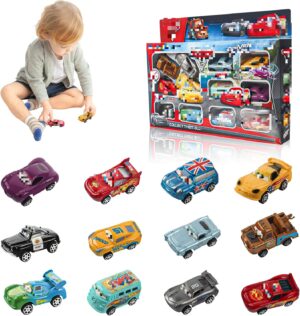 Mini voitures Cars Lightning, set de 12 pour jeux de course
