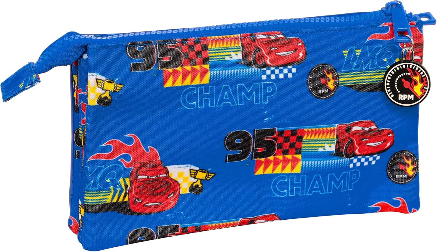 Trousse triple Cars Race Ready en polyester bleu électrique – Image 2
