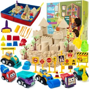 Sable magique Cars avec bac rabattable et 2 livres de sand véhicule jouet