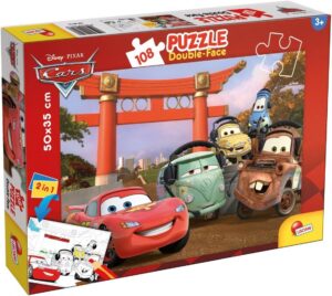 Puzzle double face Disney Cars 2, 108 pièces, verso à colorier dès 6 ans