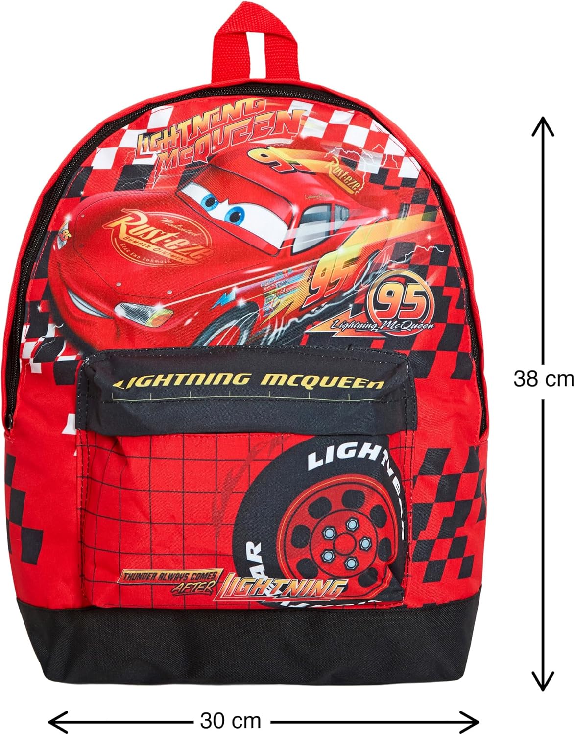 Ensemble Disney Cars Flash McQueen rouge avec sac à dos, sac à déjeuner et trousse 3 pièces – Image 5