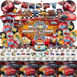 Kit anniversaire Cars 104 pièces avec nappe et décor 3D