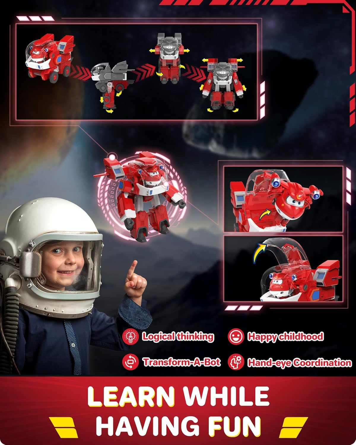 Jett Super Wings camion robot transformable avec mini avion – Image 3