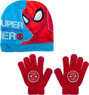 Ensemble hiver Marvel Spiderman avec chapeau et gants pour garçons