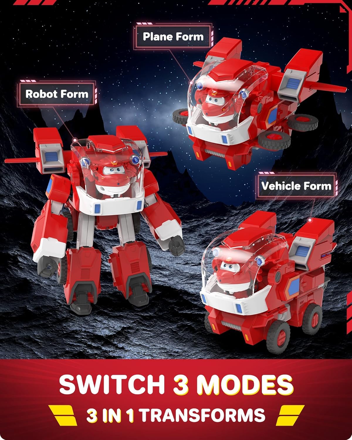 Jett Super Wings camion robot transformable avec mini avion – Image 2