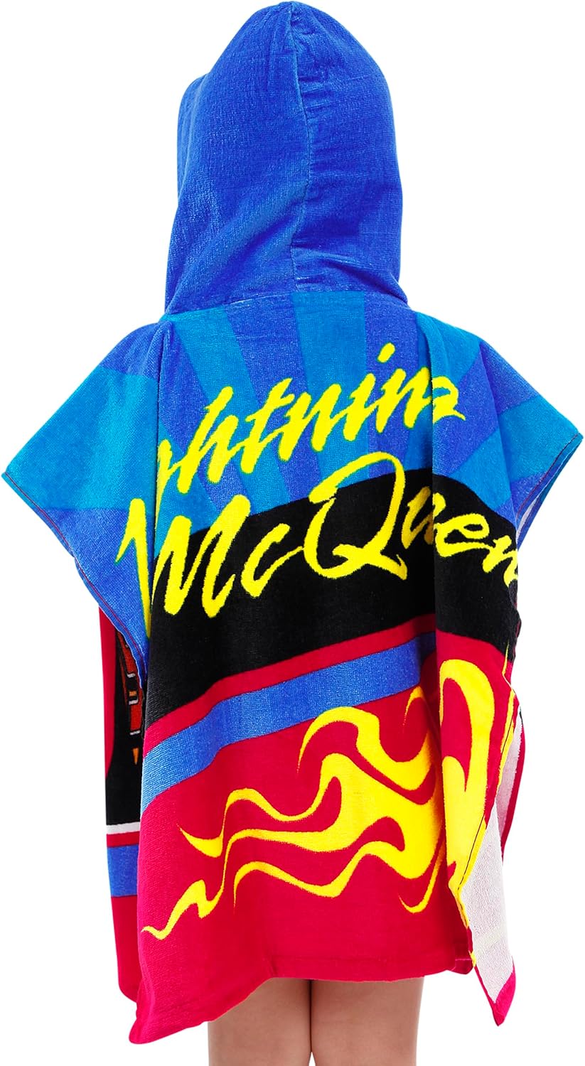 Poncho-serviette Disney Cars rouge à capuche Lightning McQueen 95 – Image 4