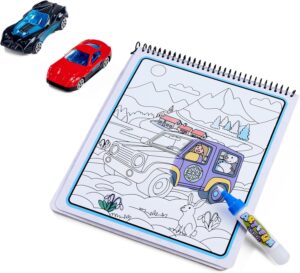 Livre de coloriage XL Cars 2 avec pinceau à eau et 2 véhicules de 7 cm