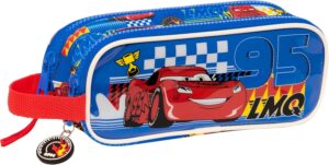 Trousse double Cars Race Ready en polyester bleu électrique