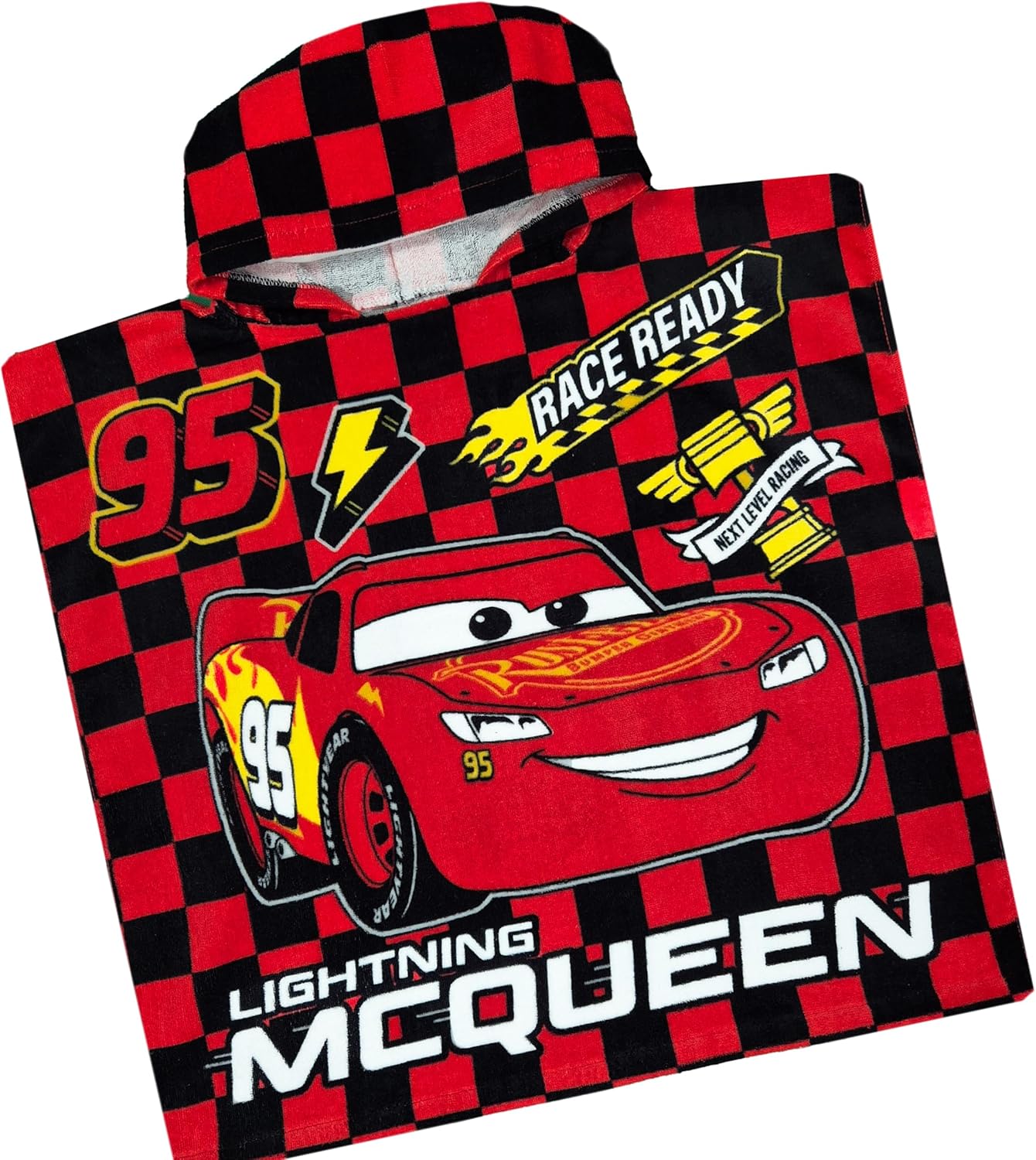 Poncho de bain à capuche Disney Cars rouge Lightning McQueen taille unique – Image 3
