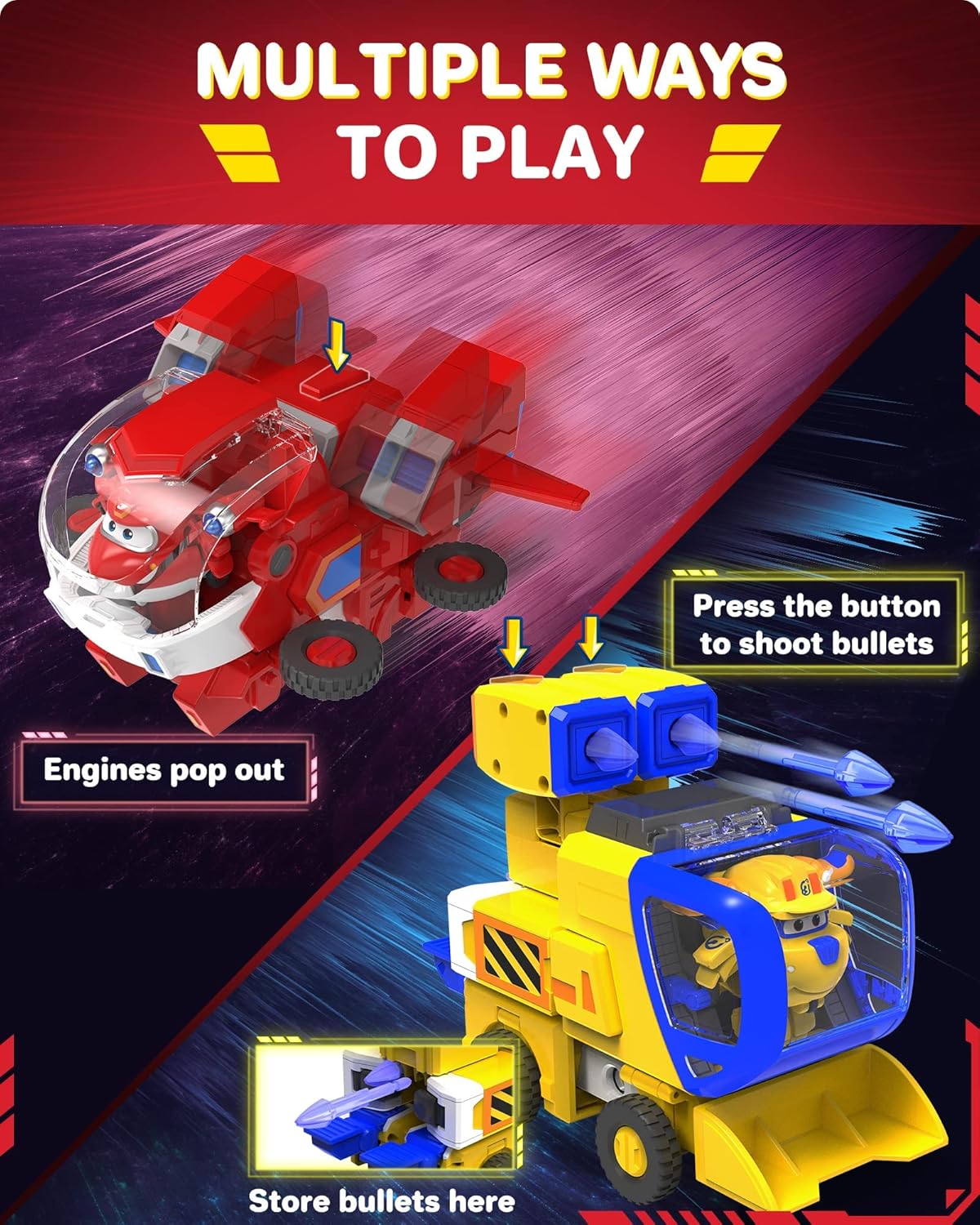 Jett Super Wings camion robot transformable avec mini avion – Image 4