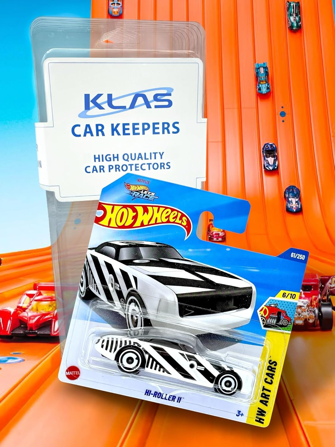 Hot Wheels Hi-Roller II 1:64 Short Card, HW Art Cars 6/10 Netflix Let's Race – Image 2